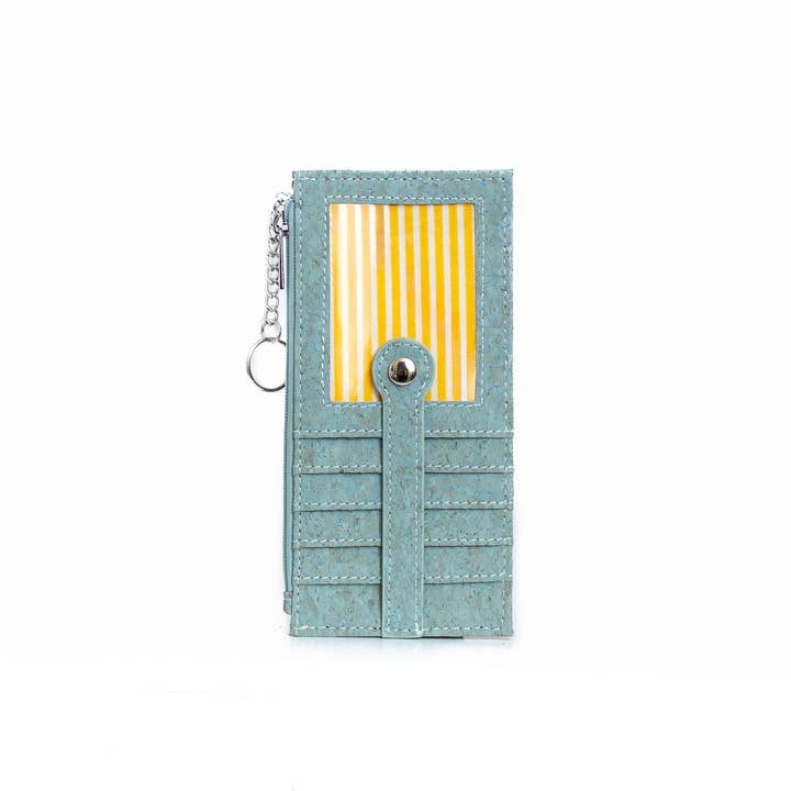 KORK & Inspired by KORK - Wholesale Card Holder - Women's - Cork Zipper Credit Card Wallet - Light Blue1