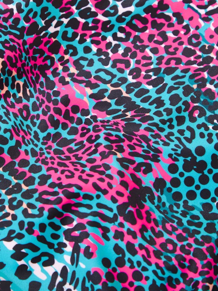 Beachcomber – wholesale Swim bottoms – Women's – Neon Leopard Ruched Swim Skirt6