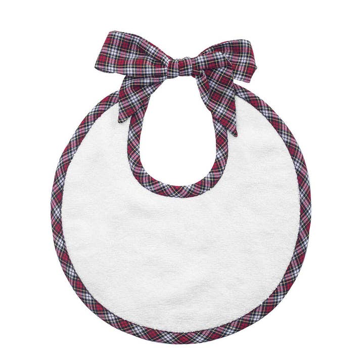 Newborn Bib | Tartan for wholesale by Louelle.