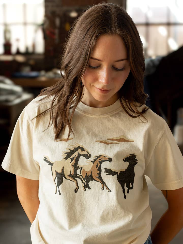 Wild Horses Western Tee for wholesale by Shop Good