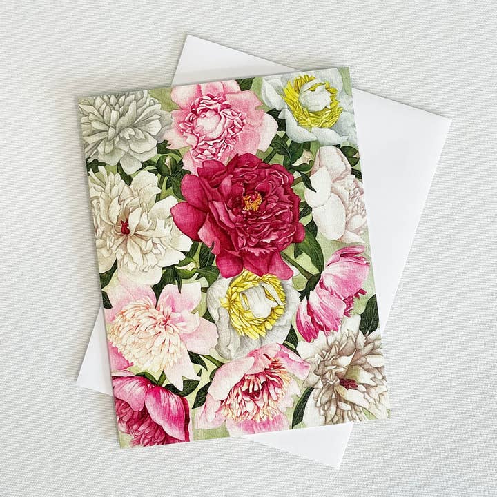 Carte-notes Peony pour la vente par Broad Bloom