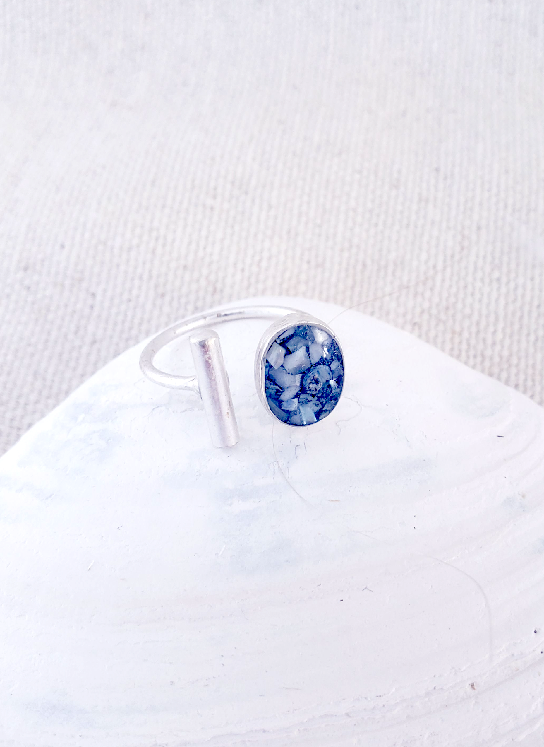 Maine Shellware - Wholesale Single Stone/Solitaire Ring - Antique Silver Oval Ring9