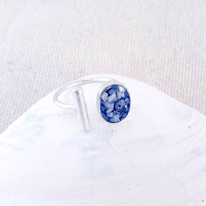 Maine Shellware - Wholesale Single Stone/Solitaire Ring - Antique Silver Oval Ring9