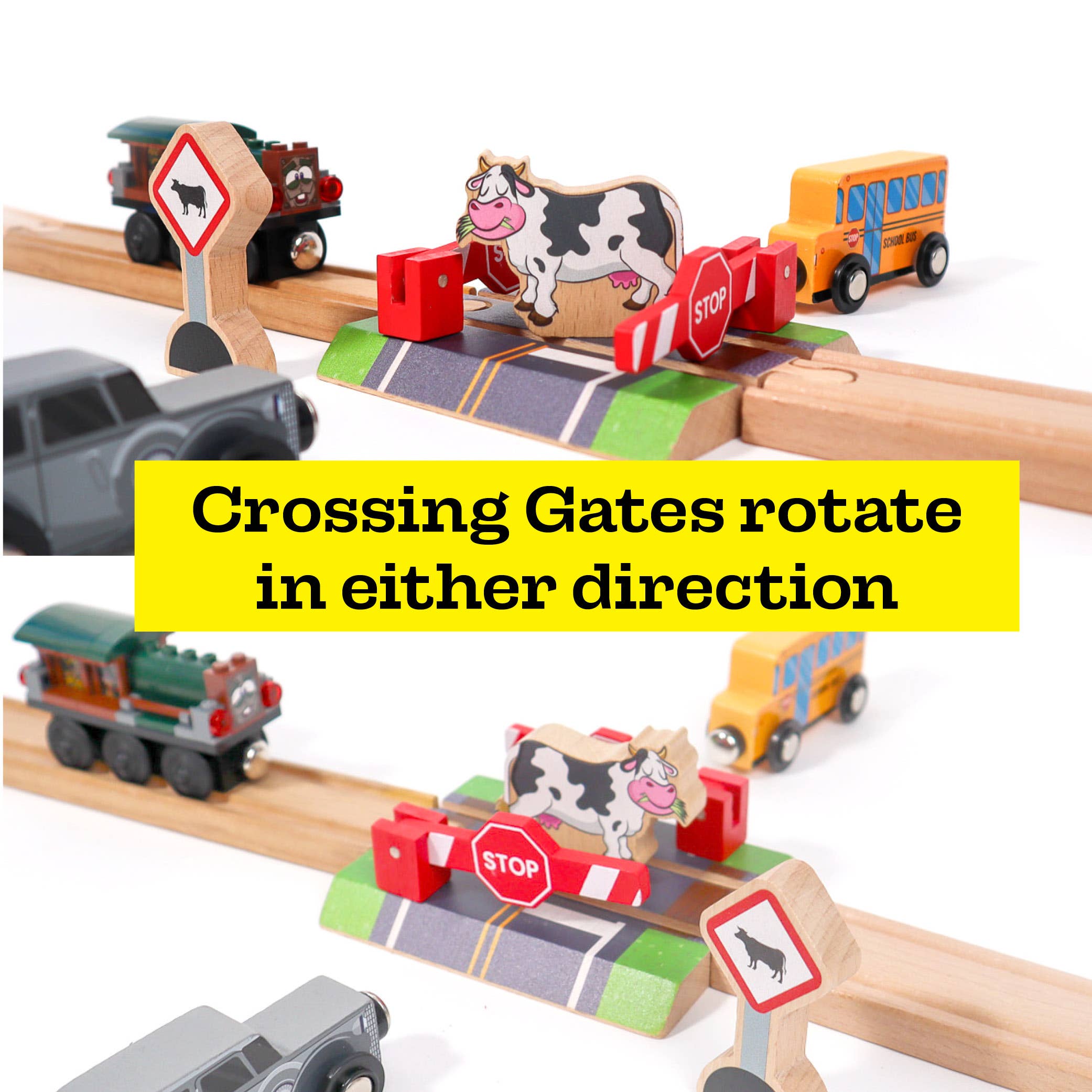 Twinkle Toys LLC - Wholesale Toy Set - Kids - Wooden Railroad Crossing - 3 Piece Set7