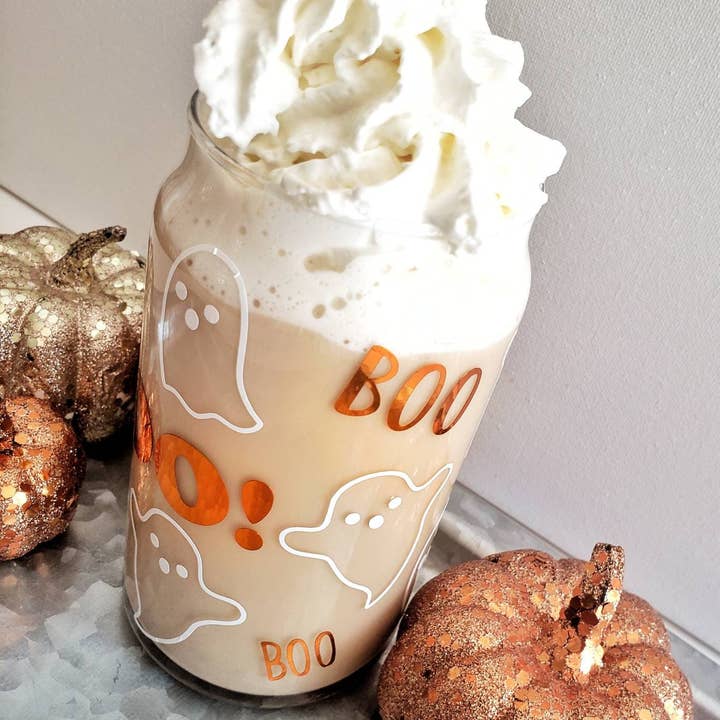 Superior Sweet Water - Venta al por mayor Vaso/copa - Vaso de lata de cerveza fantasma, Vidrio de lata de Halloween, Taza de Halloween, Taza fantasma, Taza de lata de cerveza Boo, Taza de café helado de Halloween, Regalo de Halloween1