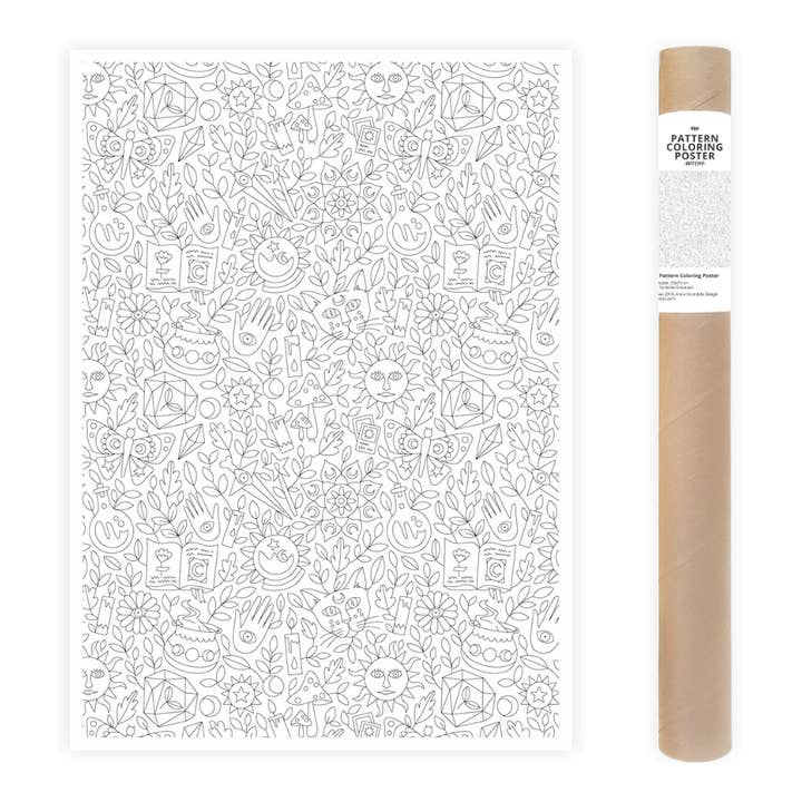 Seamless Pattern Witchy Magic Coloring Poster for wholesale by Anna Grunduls Design