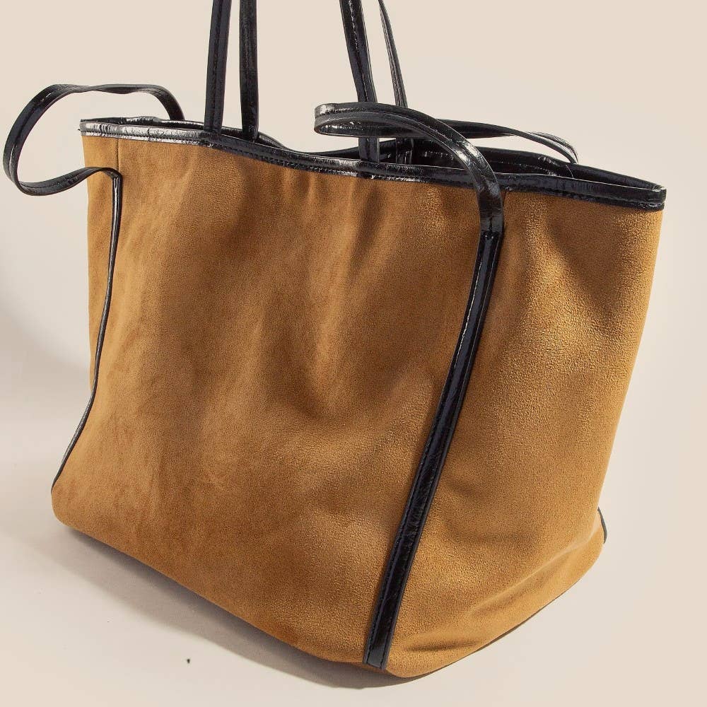 Anarchy Street – Großhandel Tragetasche – Damen – Wildleder-Shopper mit Lederbesatz und Schulterriemen4