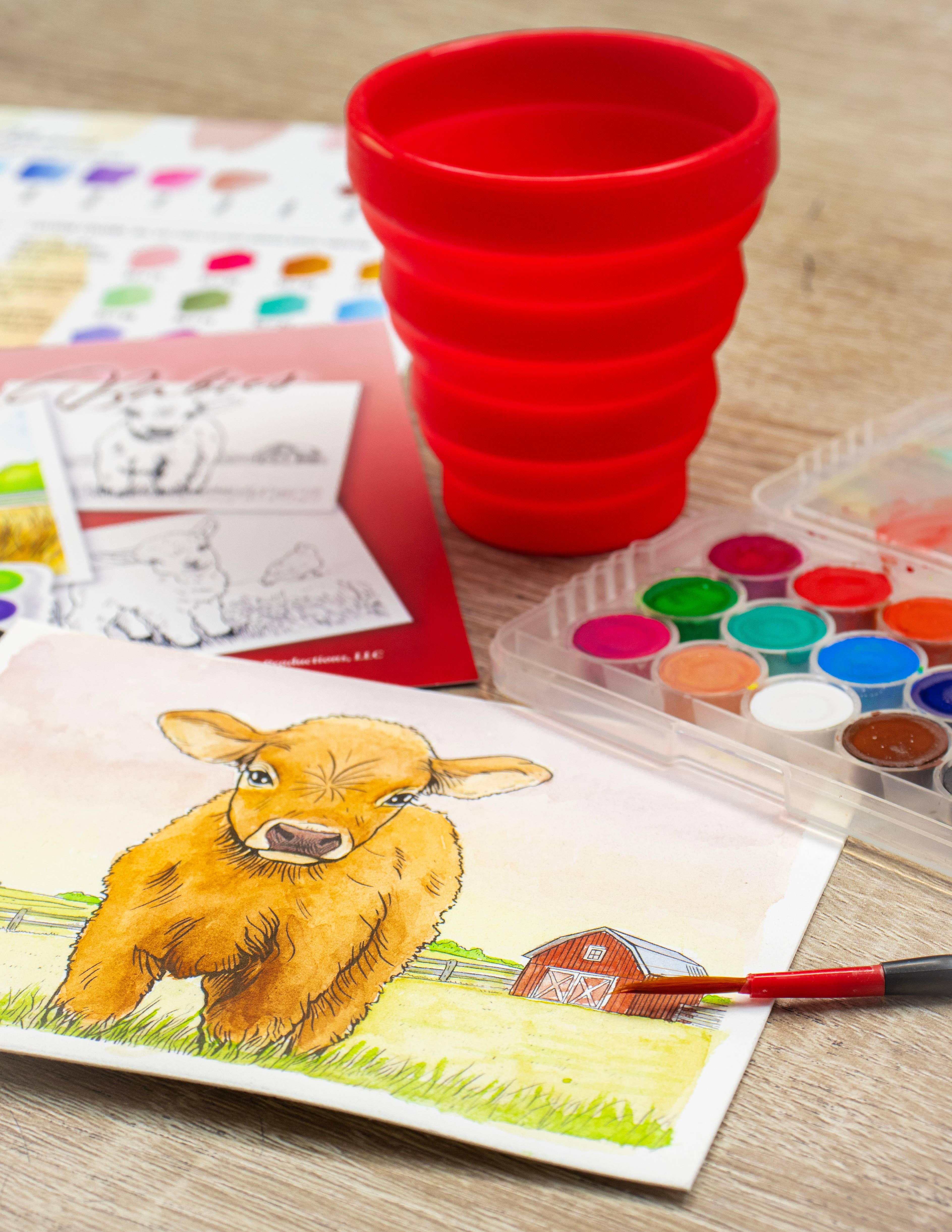 Grizaye - Wholesale DIY Craft Kit - Watercolor Kit: Farm Babies5