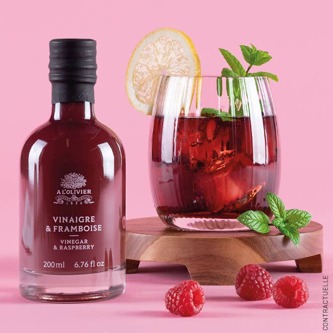 Gourmet Food Solutions, Inc. - Wholesale Cooking Oil - Raspberry & Vinegar, A L'Olivier 200ml glass bottle2