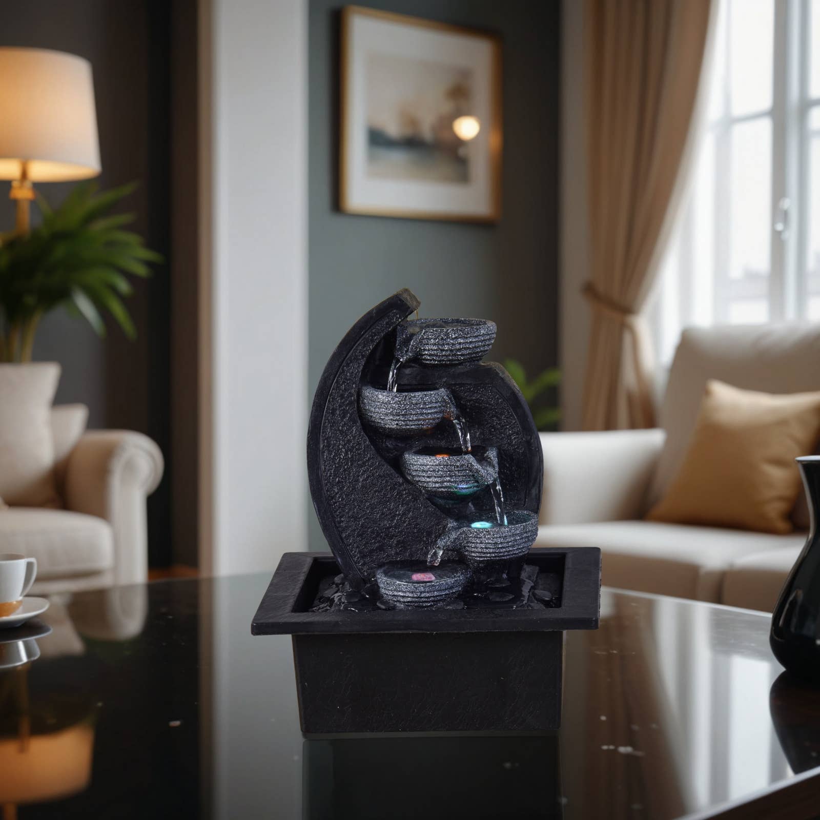 Zen'Arôme - Venta al por mayor Decoración navideña - Fuente de interior en cascada con luces LED - Decoración zen8