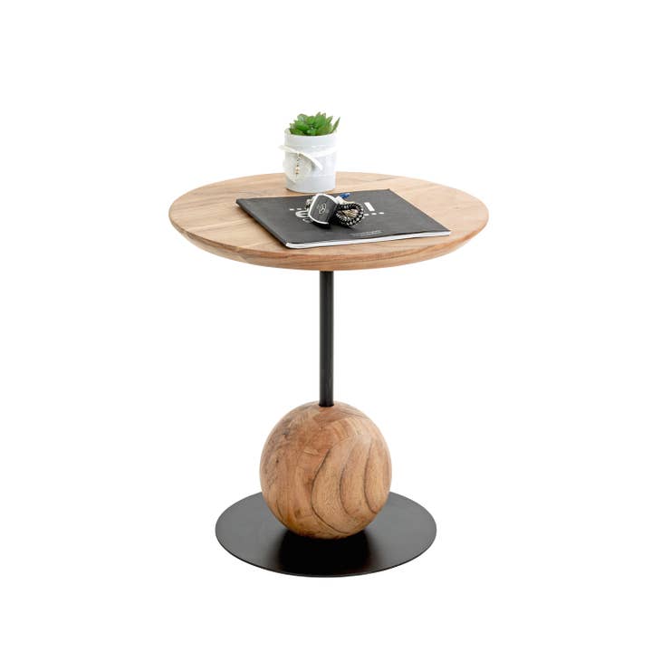 Side table round Mona natural color H. 45 cm, PU 1 for wholesale on Faire2