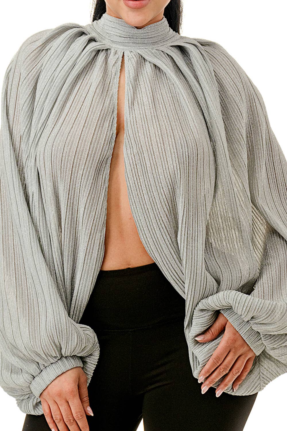 Ariel USA - Wholesale Blouse - Women's - Voluminous Balloon Sleeve Blouse6