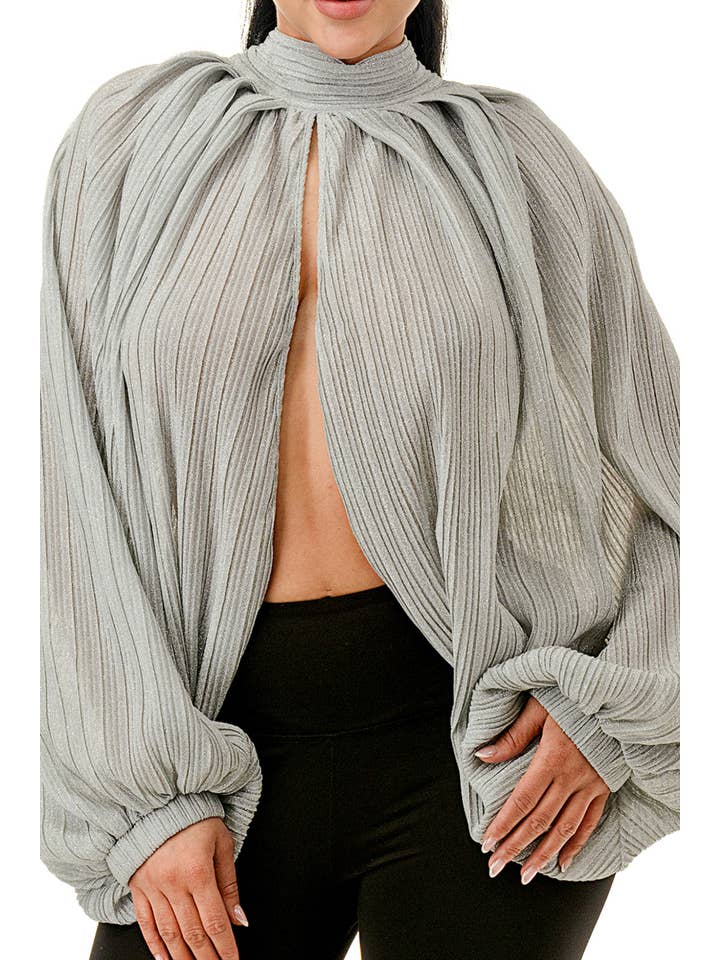 Ariel USA - Wholesale Blouse - Women's - Voluminous Balloon Sleeve Blouse6