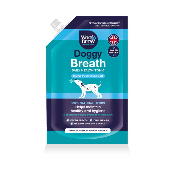 L'alito del cane aiuta a mantenere la salute orale e l'alito fresco. per la vendita all'ingrosso da parte di WOOF&BREW LTD