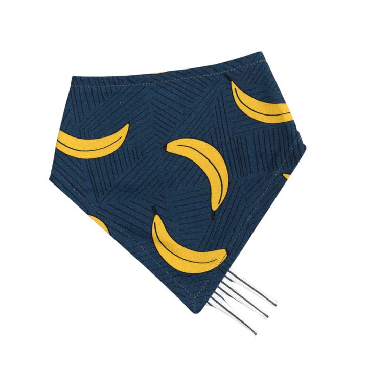 Bavoir réversible en jersey biologique Navy Bananas pour la vente par ILO