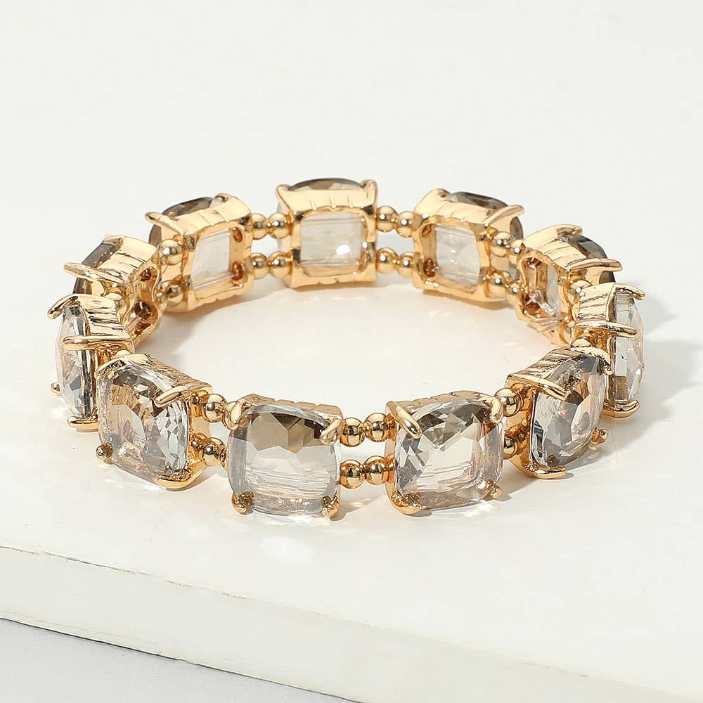 Sensibling Corp. - Wholesale Link & chain bracelet - Cushion Square Stone Stretch Evening Bracelet37