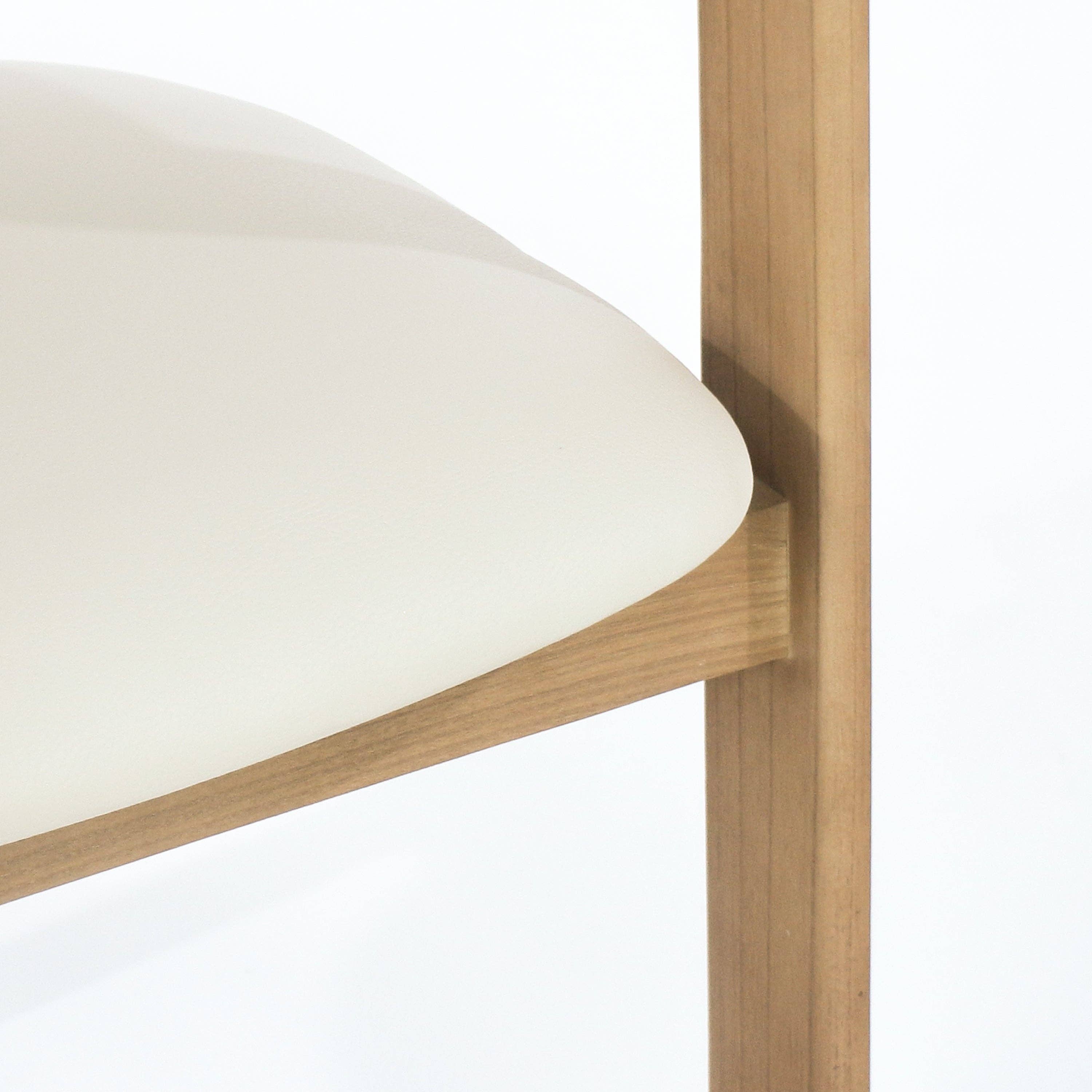 INTERIOR TONIC - Wholesale Chair - Pamplona Teak & Beige Leather Dining Chair7