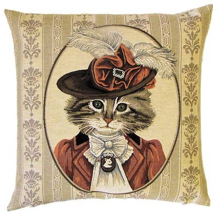 Décoration victorienne chat - housse de coussin chat - cadeau chat pour la vente par yapatkwa - art of the loom