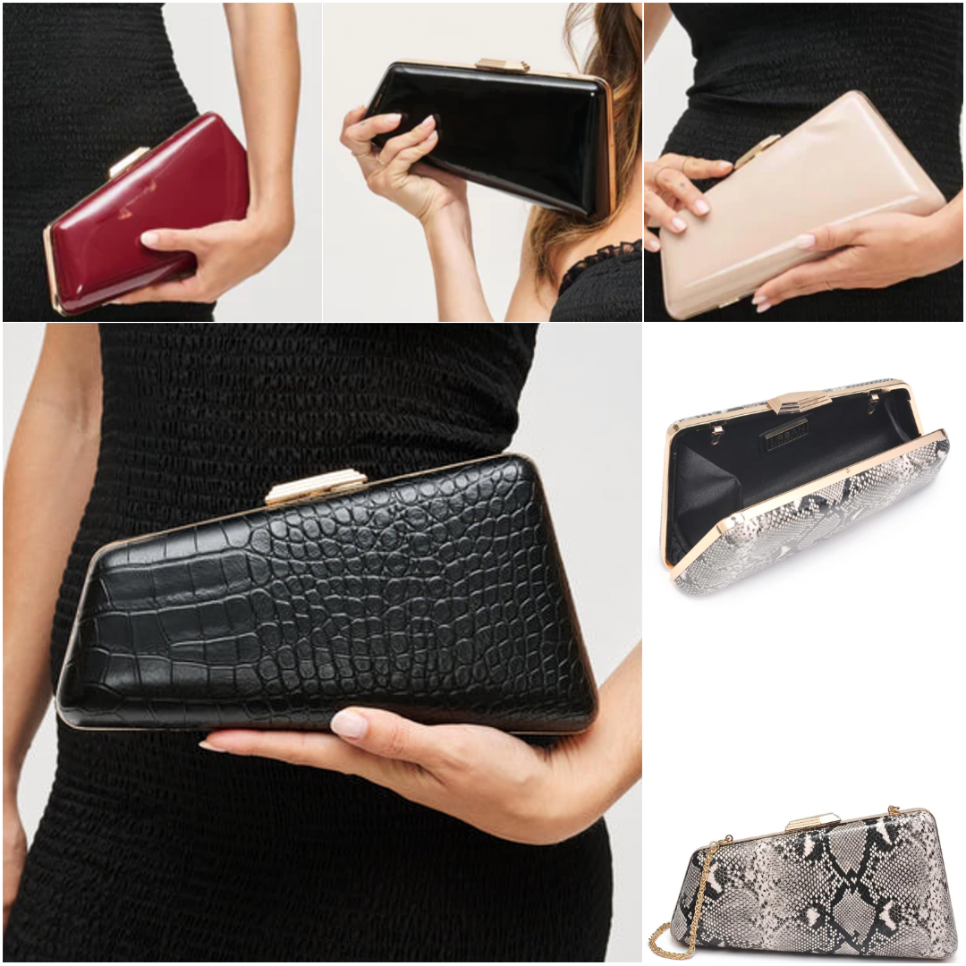 Oblige by G - Wholesale Clutch Bag - Women's - Classic Rectangular Metal Frame Clutch Bag 61732P-UE4