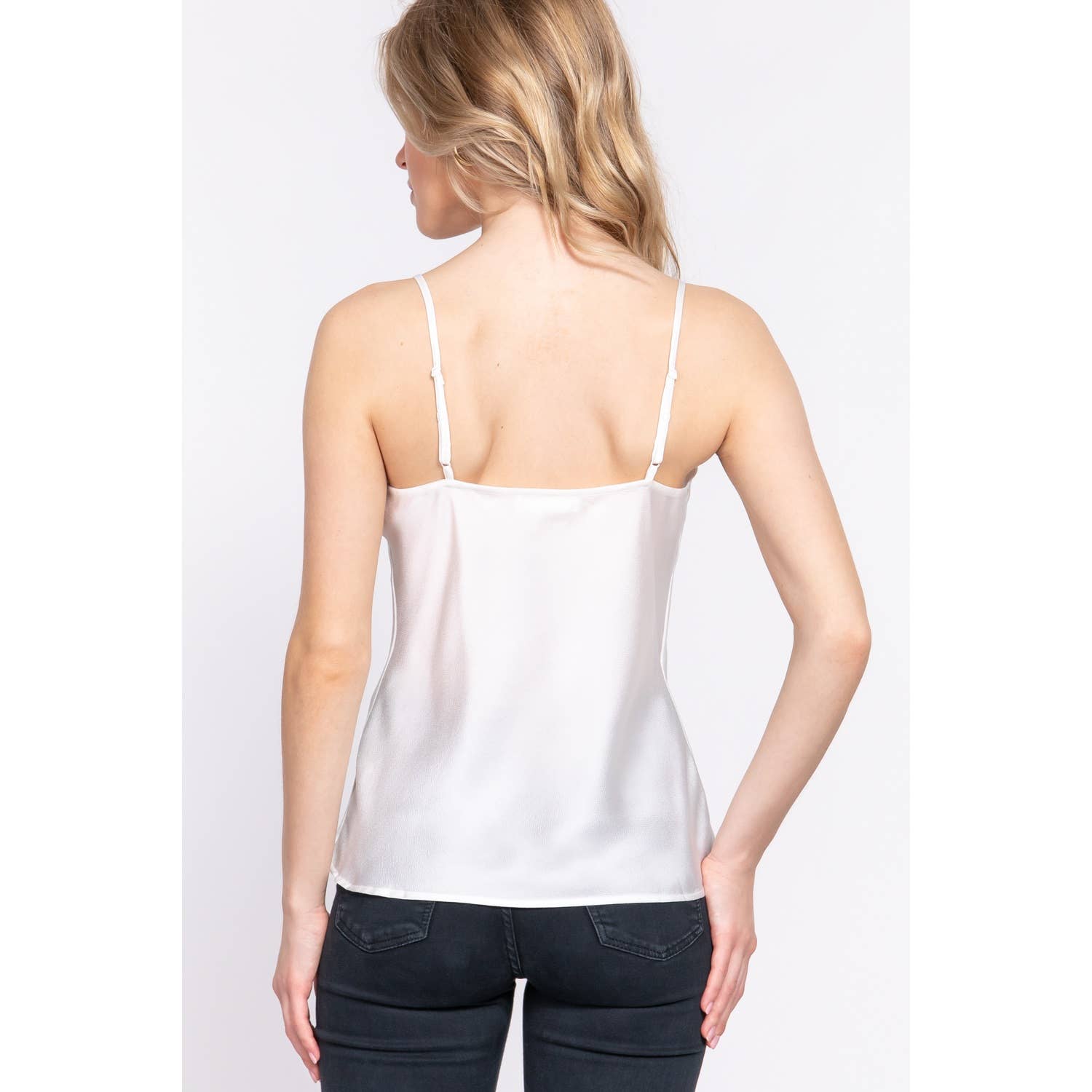 Apolline - Wholesale Camisole - Women's - DOUBLE V NECK SATIN CAMI TOP8