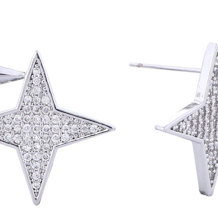 MiMi Wholesale - Wholesale Stud/Post Earrings - DJE311215 14K Dipped Starlight CZ Post Earrings1