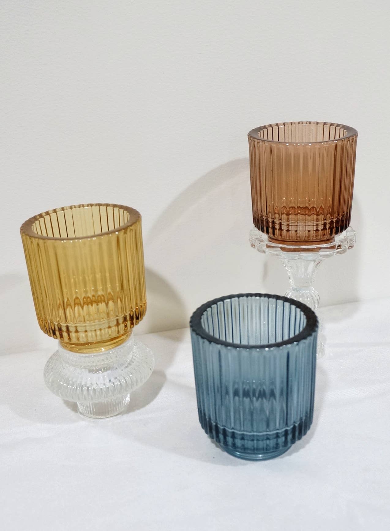 Sweet Home Deco - Wholesale Candle Holder - Thick Glass Votive Candle Holder, Tabletop Ribbed Votive 10