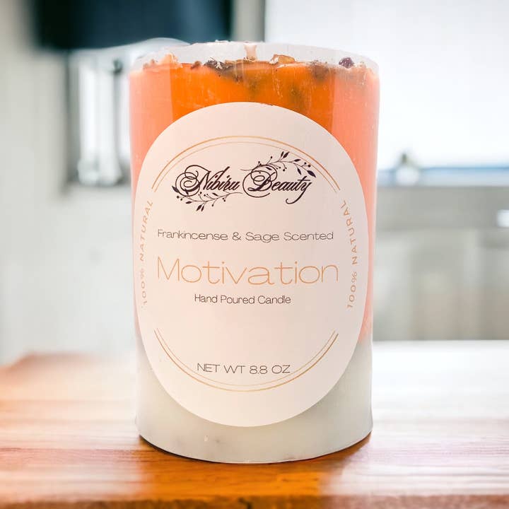 Motivation Candle | Herbal Crystal Candle for Energy & Focus for wholesale by Nibiru Beauty