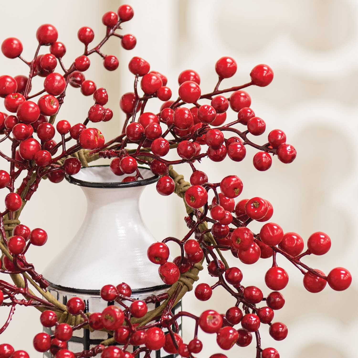 Col House Designs - Wholesale Wreath - Winter Gooseberry Candle Ring - 4.5"2