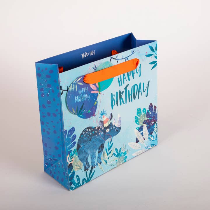 Penny Kennedy Ltd - Wholesale Gift Bag - Jack And Lily Rhino Medium Gift Bag, Children’s