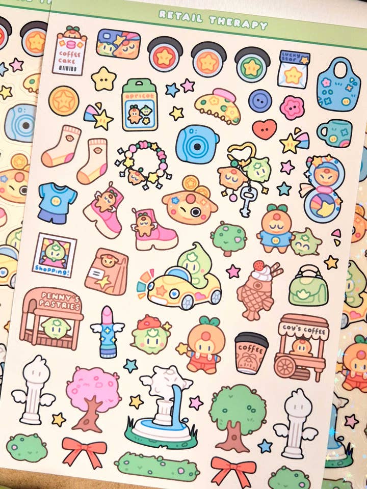 Einzelhandelstherapie-Aufkleberbogen für den Großhandel von Coy Apricot