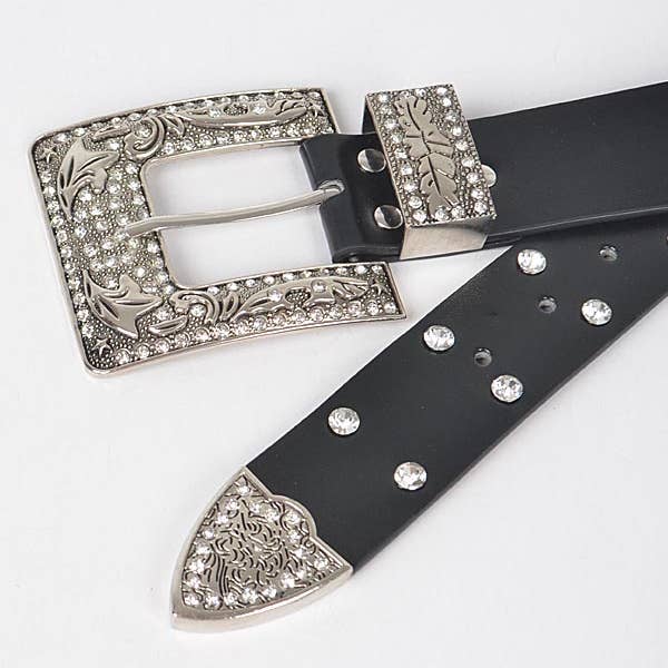 Shop Neighbors - Vendita all'ingrosso Cintura - Donna - Cintura metallizzata Plus Size con fibbia in strass con catena3