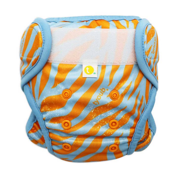 Adjustable Reusable Swim Diaper and Wet Bag - Tiger Blue for wholesale by Tyoub