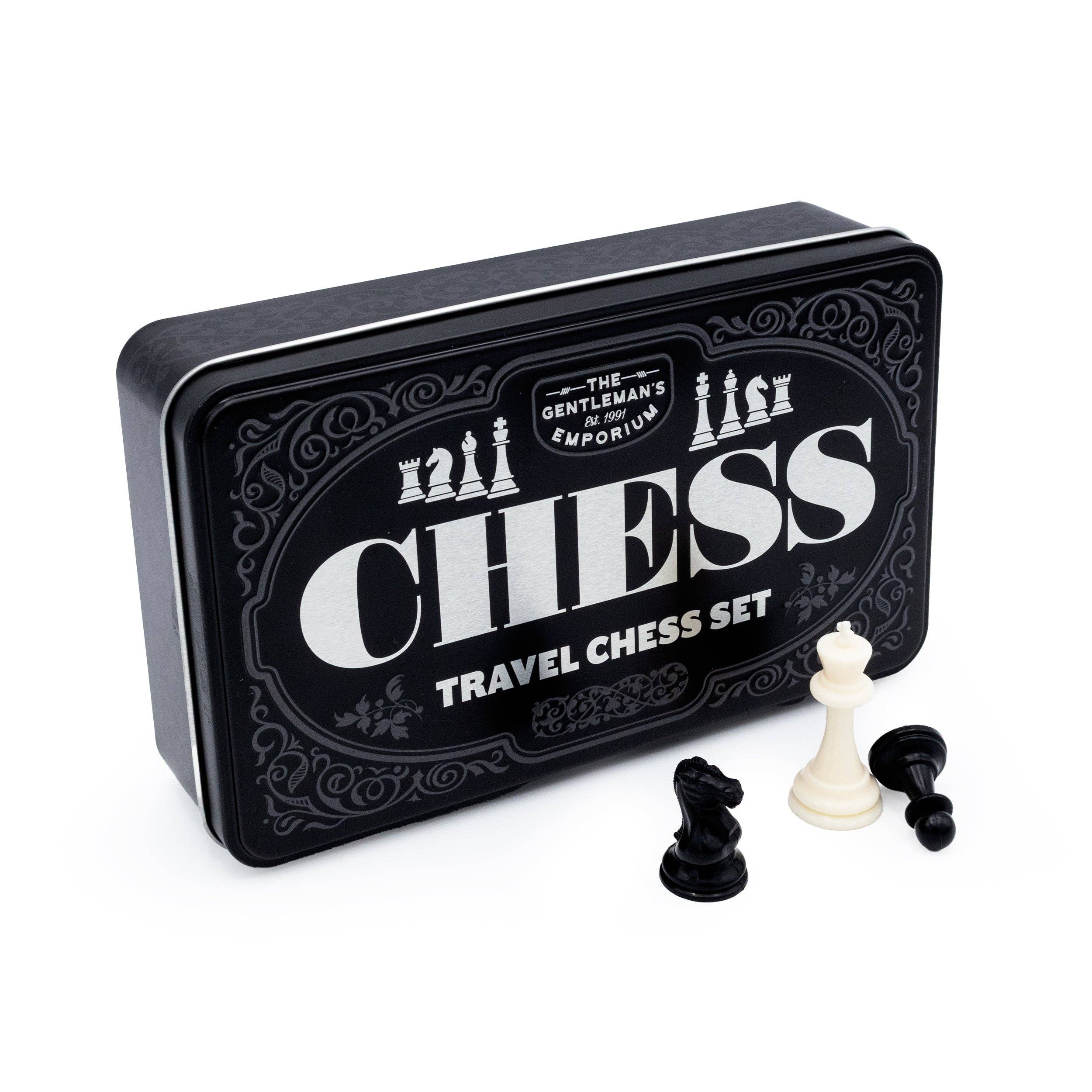 Robert Frederick Ltd - Wholesale Board Game - The Gentleman’s Emporium Chess Travel Set – Classic Portable Board Game in Tin0