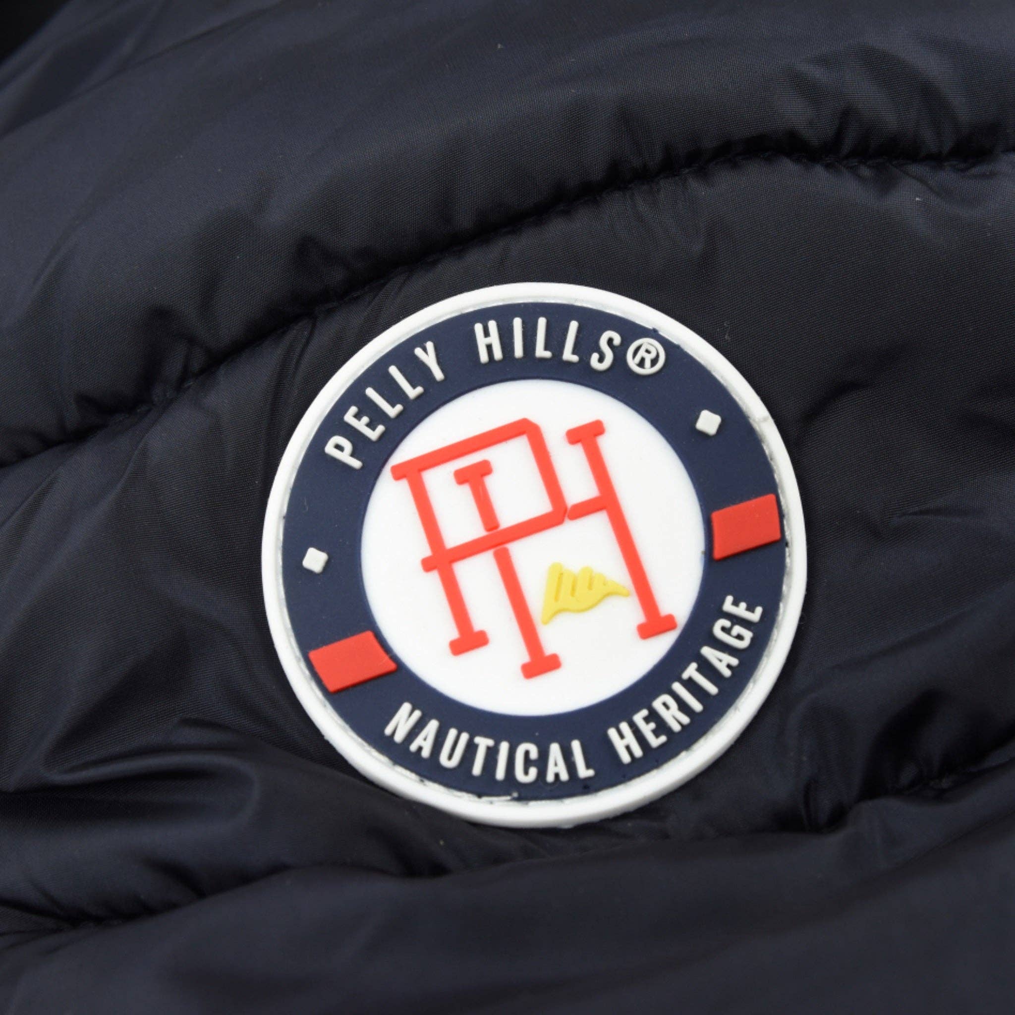 PELLY HILLS - Wholesale Puffer Jacket - Men's - Nautical Heritage Navy Bi-Material Hooded Down Jacket2