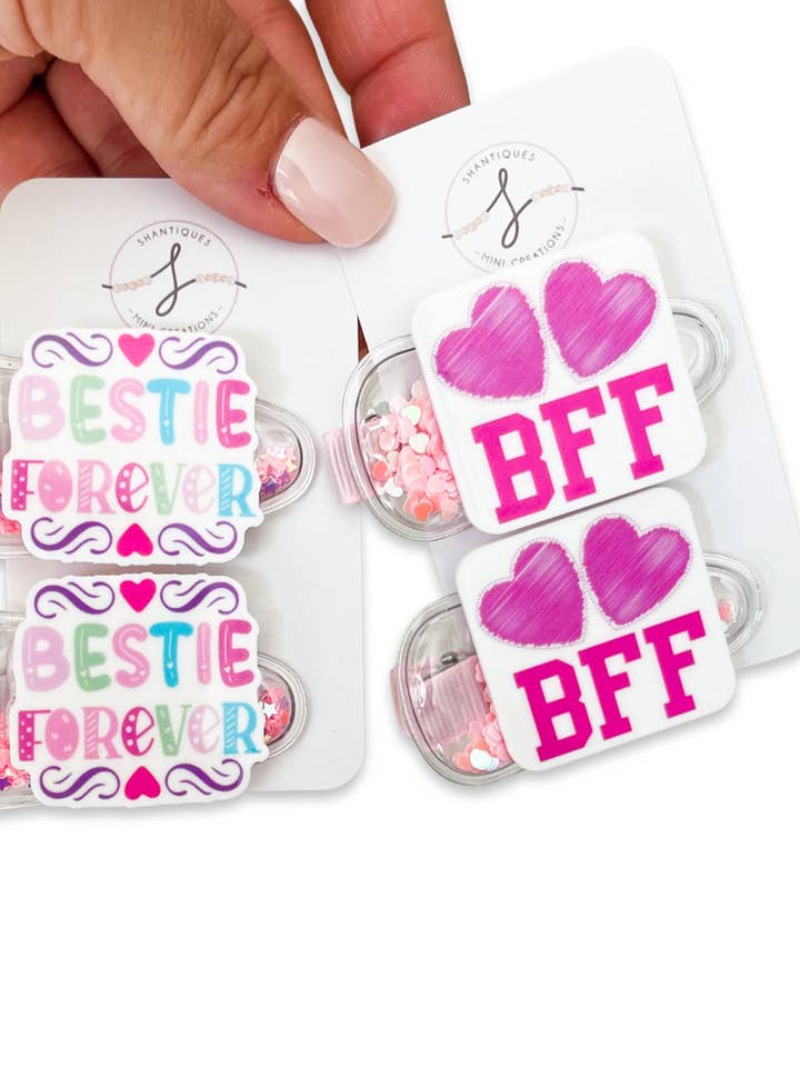 Shaker Hair Clip Set - BFF for wholesale by Shantiques Mini Creations