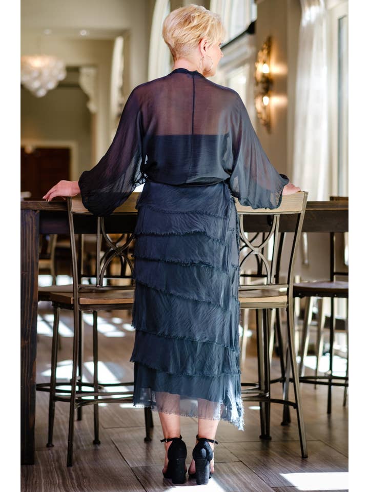 TINA Stephens Italy/Tees By Tina - Wholesale Skirt - Women's - Elisa Silk Ruffle Skirt (SL201)50