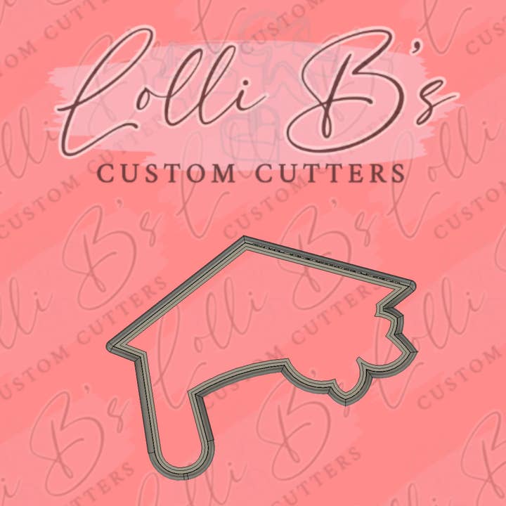 Lolli B Custom Cutters - Wholesale Cookie Cutter - Graduation Cap Roses Or Flowers Cookie Cutter