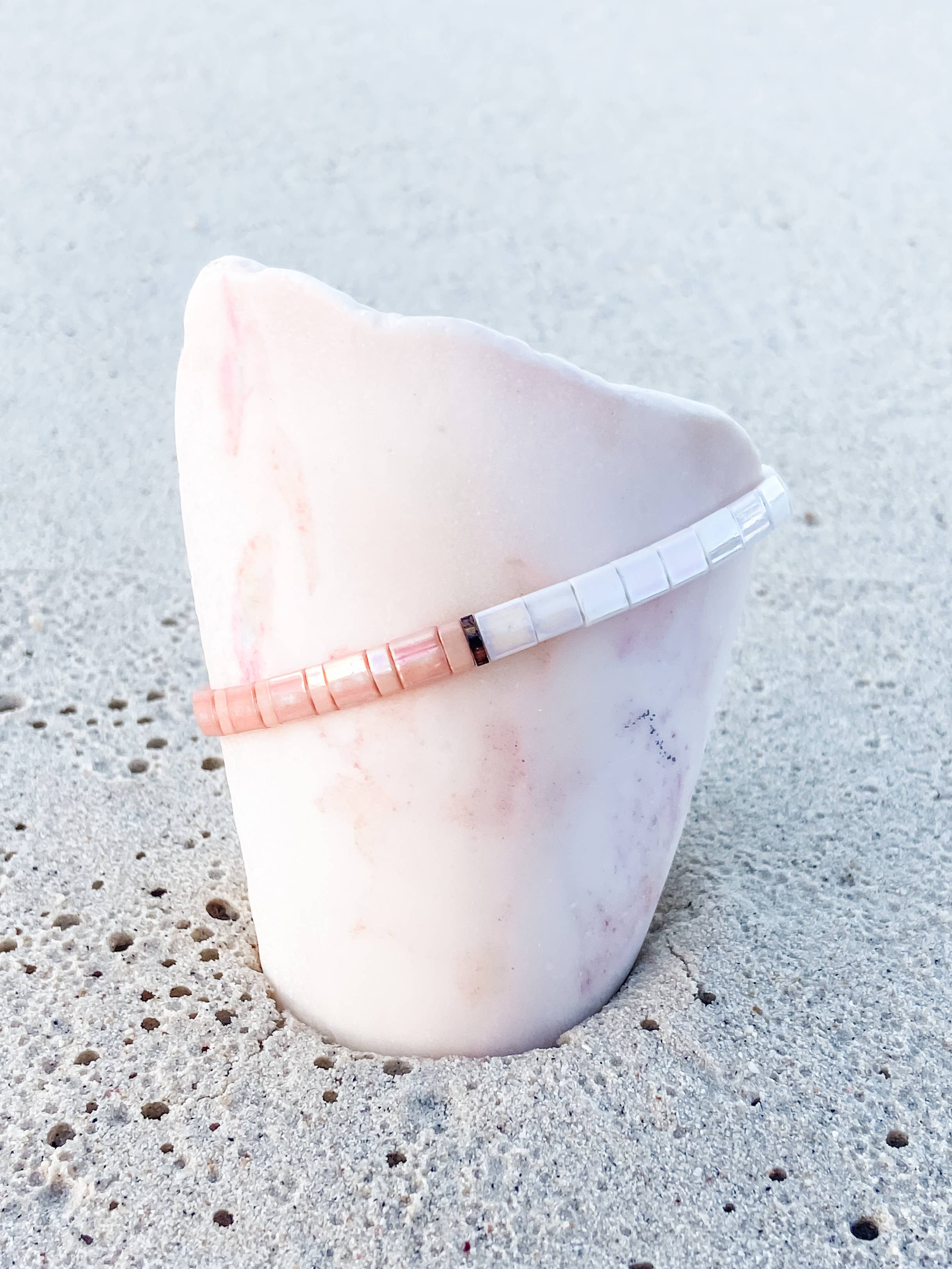 Libbies Bracelets - Wholesale Beaded Bracelet - Coral Handmade Tila Beaded Bracelet1