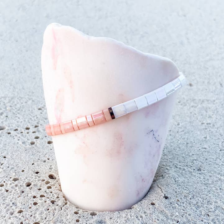 Libbies Bracelets - Wholesale Beaded Bracelet - Coral Handmade Tila Beaded Bracelet1