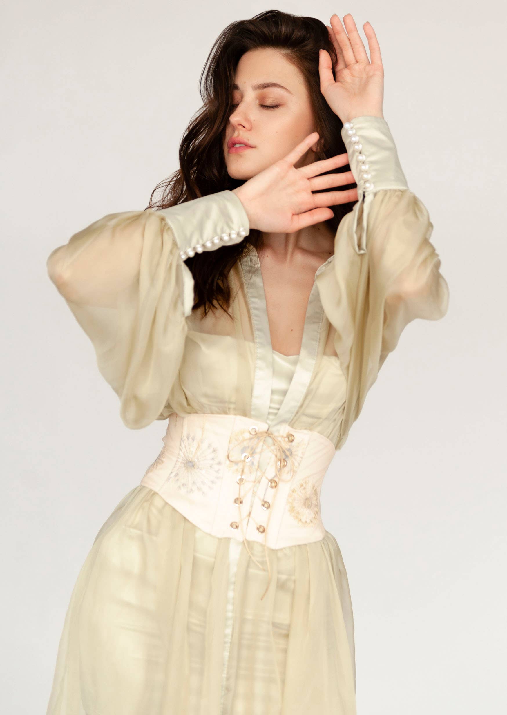 Beige Venetian Gold Corset for wholesale on Faire