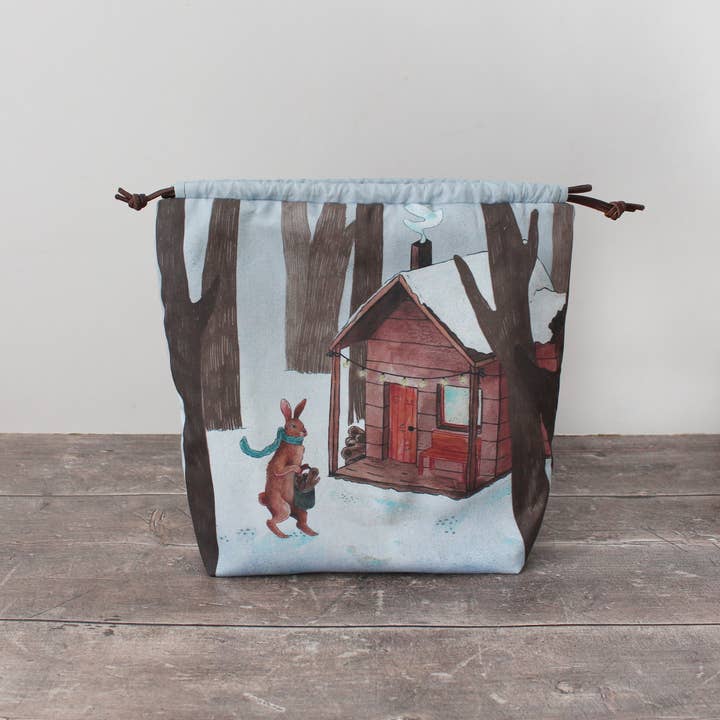 The Blue Rabbit House - Vente Sac à cordon de serrage – unisexe - Jule the Winter Hare | Sac à projets | Sac à cordon2