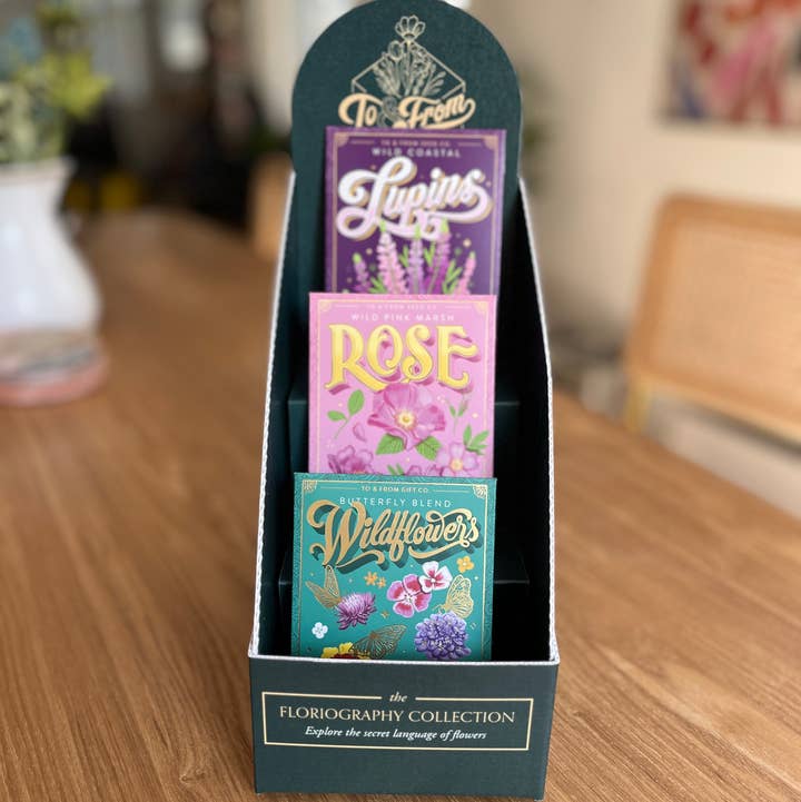 To & From Gift Co. - Wholesale Retailer Display - Home & Living - Floriography Seed Packet Small At-Cash Display (FULL)0