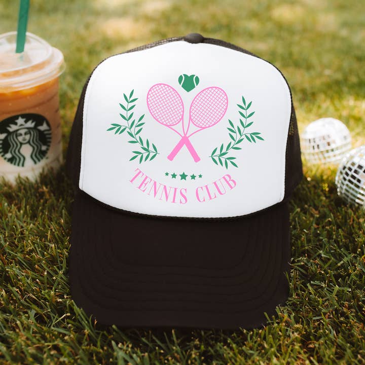 Trucker Hat, Tennis Club, Preppy, Tennis Trucker Hat, Summer for wholesale by Bash