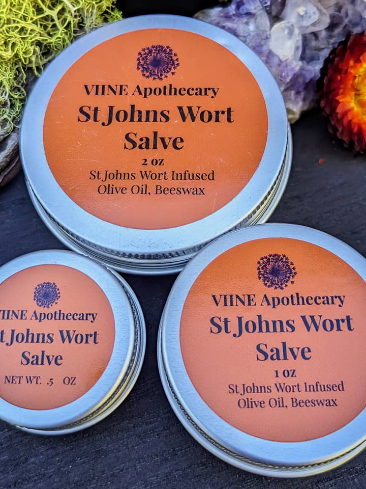 St Johns Wort Infused Herbal Salve 1 oz California Organic for wholesale by VIINE Apothecary