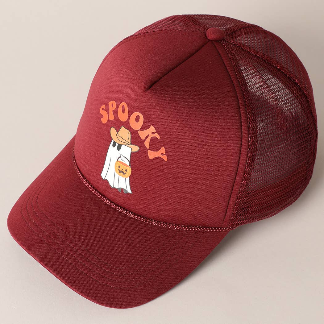 Fashion City - Vente Casquette de camionneur – unisexe - Chapeau de camionneur d'Halloween à imprimé Spooky Ghost7