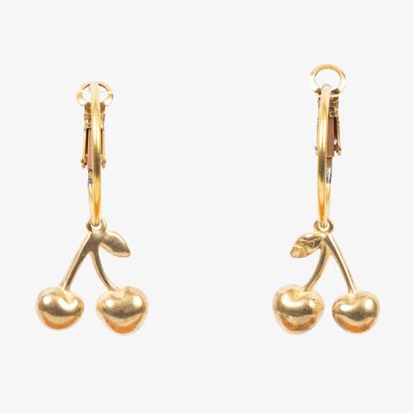 Boucles d'oreilles cerise charme créoles pour la vente par Altiplano