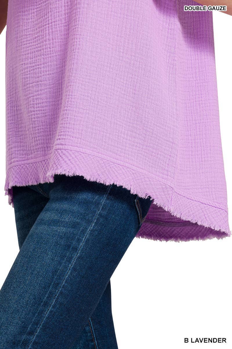 Vanilla Monkey – Engroshandel Tanktop – Kvinder – Tanktop med rå kanter og V-hals i dobbelt gaze2