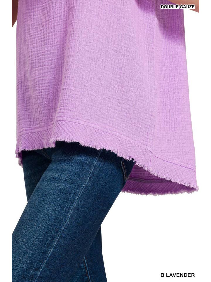 Vanilla Monkey – Engroshandel Tanktop – Kvinder – Tanktop med rå kanter og V-hals i dobbelt gaze2