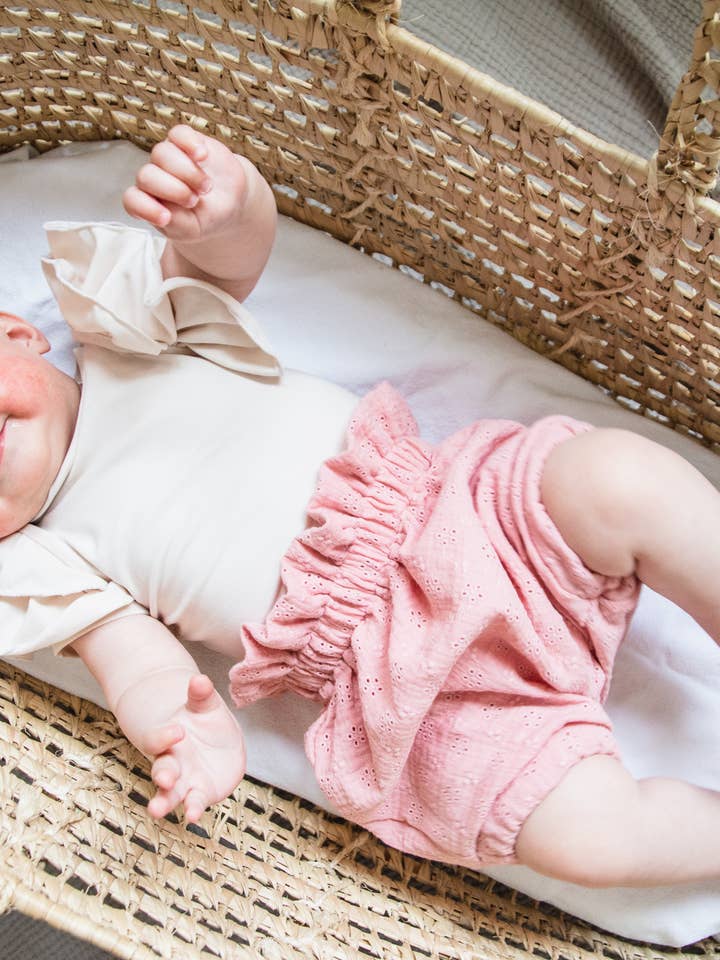 Pink Embroidered Muslin High Waist Bloomers for wholesale by Petiteaude