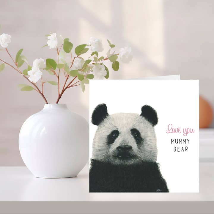 Love You Mummy Bear Panda Card for wholesale by Libra Fine Arts